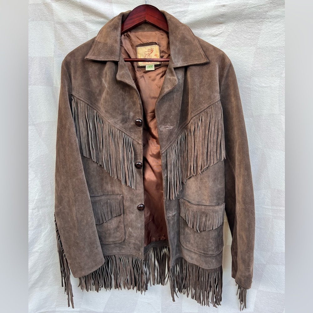 Vintage Genuine Leather Fringe jacket